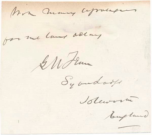 Item #40563 Signature and Inscription. George Manville FENN.
