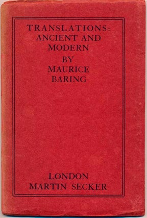 Item #40705 Translations: Ancient and Modern. Maurice BARING