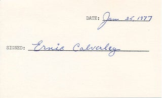 Item #40707 Signature. Ernie CALVERLEY