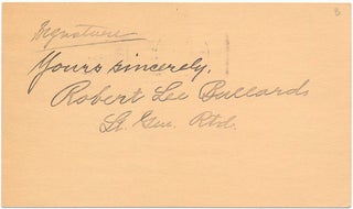 Item #41409 Inscription and Signature. Robert Lee BULLARD