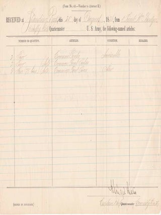 Item #41819 Partly-Printed Document Signed. Kinzie BATES