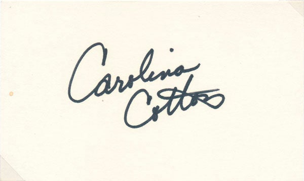 COTTON, Carolina (1925-97) - Signature