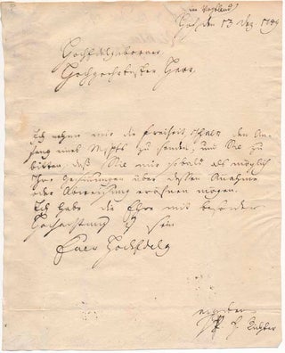 Item #42342 Autograph Letter Signed. Johann Paul Friedrich RICHTER