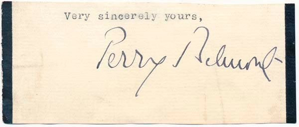 Item #42483 Signature. Perry BELMONT.
