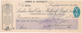 Item #43723 Document Signed. James K. HACKETT