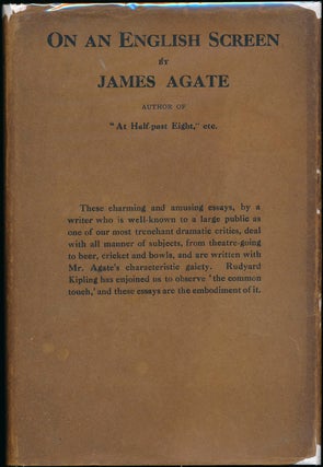 Item #43991 On an English Screen. James AGATE