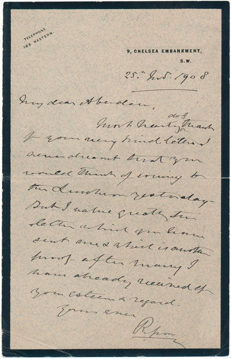 Item #44150 Autograph Letter Signed. George F. ROBINSON, 1st Marquess of Ripon.