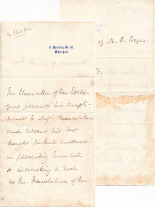 Item #44800 Autograph Note Signed (third person). William E. GLADSTONE
