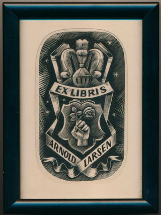 Item #44901 Original Bookplate Proof. BOOKPLATE ART, "V G."