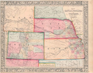 Item #45497 Map of Kansas, Nebraska and Colorado Showing Also the Eastern Portion of Idaho....