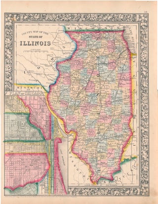 Item #45498 County Map of the State of Illinois. ILLINOIS -- Map