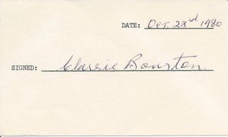 Item #45737 Signature. Clarence "Clarrie" BOURTON