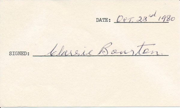 Item #45737 Signature. Clarence "Clarrie" BOURTON.