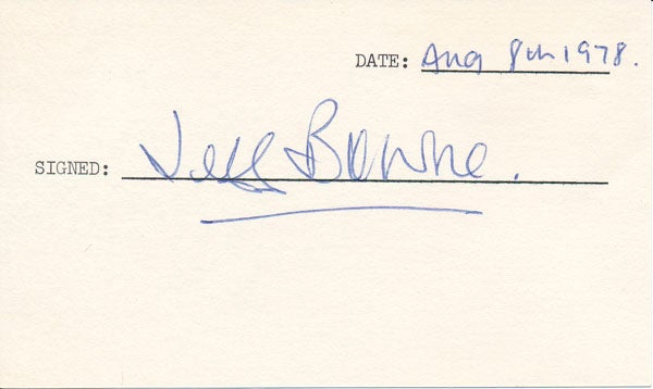 BOURNE, Jeff (1948-2014) - Signature