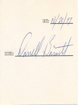 Item #45787 Signature. Darrell BARNETT