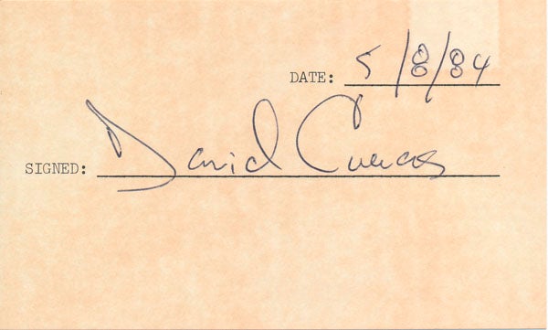 Item #45789 Signature. David CUEVAS.
