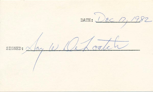 Item #45790 Signature. Gary W. DELOATCH.