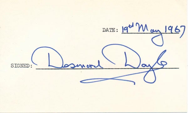 Item #45791 Signature. Desmond DOYLE.