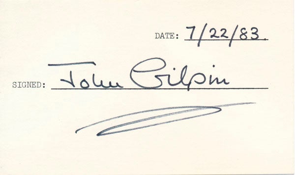 Item #45794 Signature. John GILPIN.