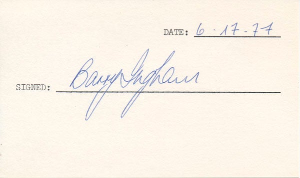 Item #45798 Signature. Barry INGHAM.