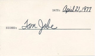 Item #45799 Signature. Tom JOBE