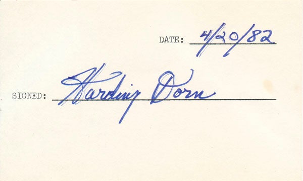 Item #45812 Signature. Harding DORN.