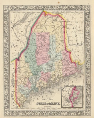 Item #45834 County Map of the State of Maine. MAINE -- Map