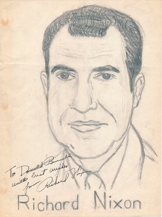 Item #45982 Original Drawing Signed. Richard M. NIXON