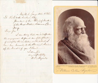 Item #46293 Autograph Letter Signed / Unsigned Cabinet Card. William Cullen BRYANT