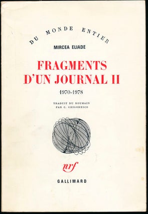Item #46436 Fragments d'Un Journal II: 1970-1978. Mircea ELIADE