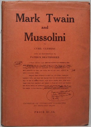 Item #46511 Mark Twain and Mussolini. Cyril CLEMENS