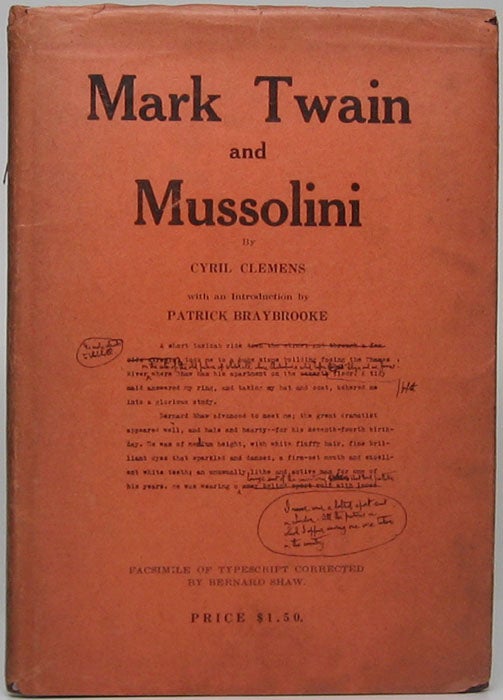 Item #46511 Mark Twain and Mussolini. Cyril CLEMENS.