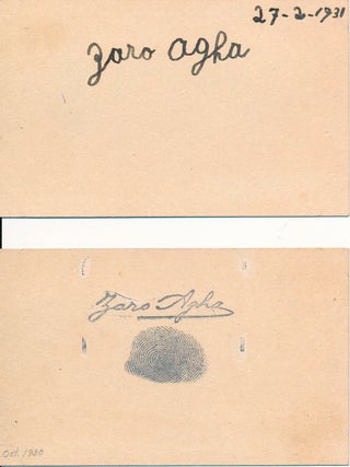 Item #46515 Signature. Zaro AGHA, 1774 or 76 or 77?-1934