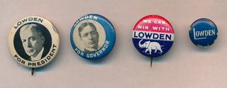 Group of political buttons with Typed Note Signed.
