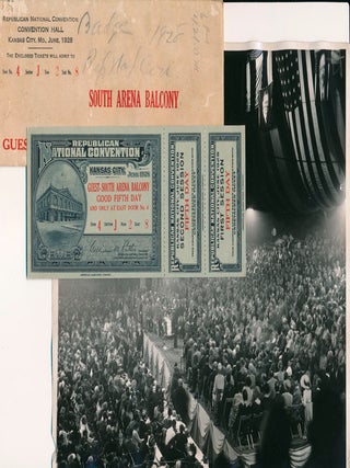 Item #46543 Delegate's Badge / Ticket / Lapel Pin / New Agency Photographs. 1928 Republican...