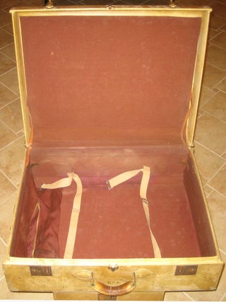 Don Ameche Two-Piece Leather Luggage Coffee Table.