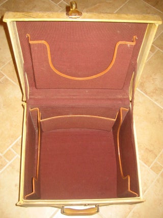 Don Ameche Two-Piece Leather Luggage Coffee Table.