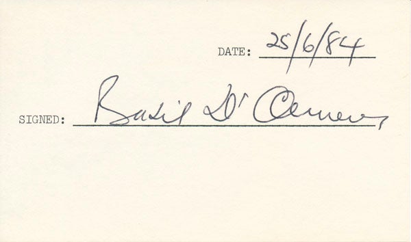 Signature by Basil D OLIVEIRA on Main Street Fine Books Manuscripts