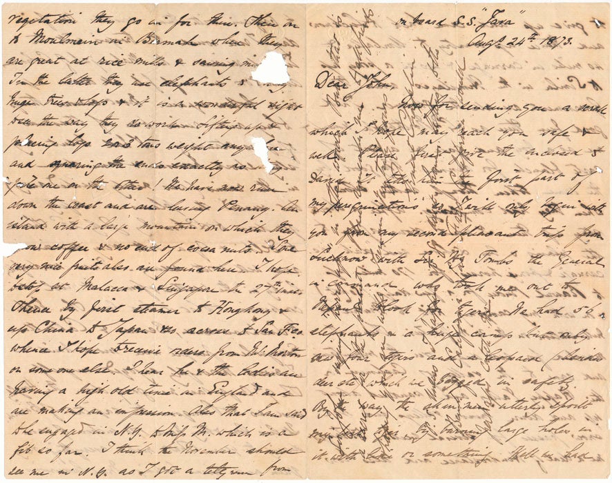 CHAPLIN, Ernest (1831-1902) - Autograph Letter Signed