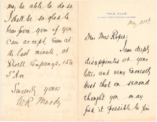 Item #46850 Autograph Letter Signed. William R. MOODY