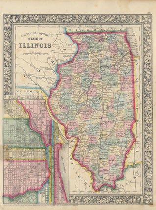 Item #46861 County Map of the State of Illinois. ILLINOIS -- Map