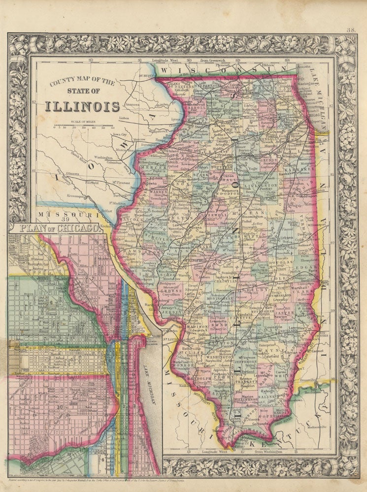 Item #46861 County Map of the State of Illinois. ILLINOIS -- Map.