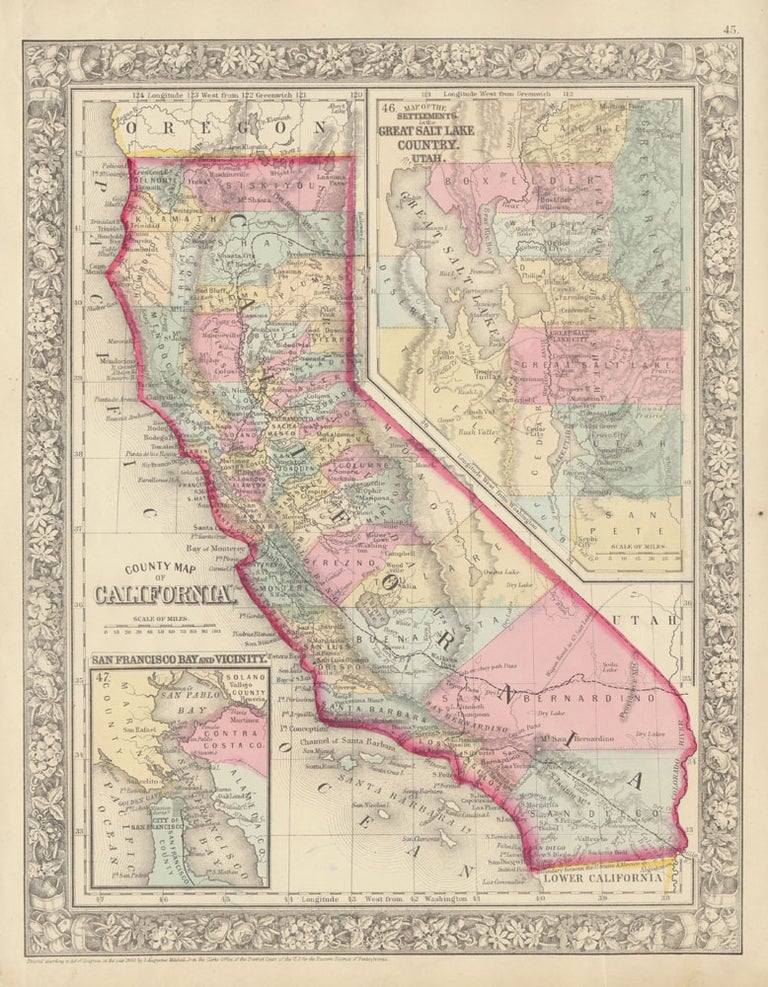 Item #46868 County Map of California. CALIFORNIA -- Map.