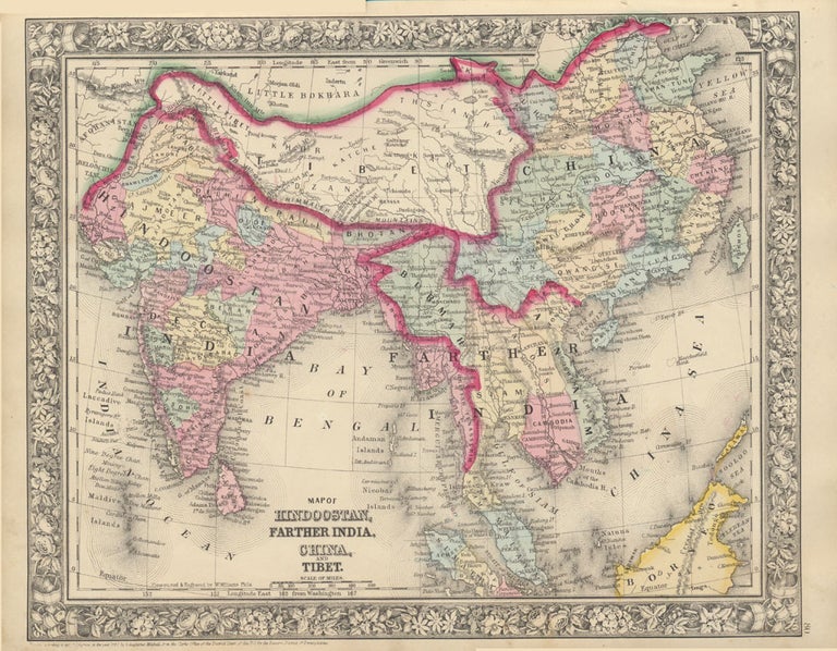 Item #46945 Map of Hindoostan, Farther India, China, and Tibet. CENTRAL ASIA -- Map.