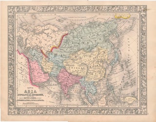 Item #46948 Map of Asia Showing its Gt. Political Divisions, and, also, the Various Routes of...