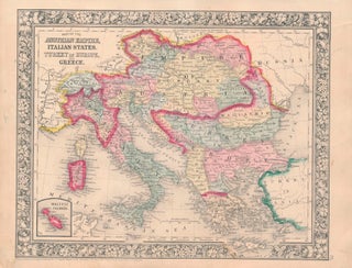 Item #46949 Map of the Austrian Empire, Italian States. Turkey in Europe, and Greece....