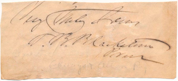 Item #46966 Signature and Salutation. Timothy B. BLACKSTONE.