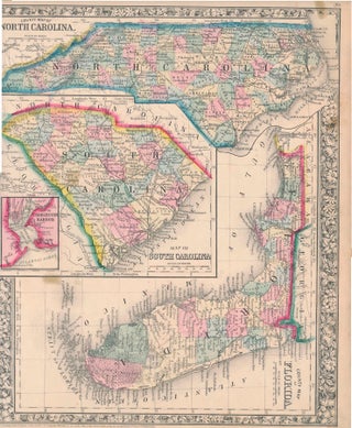 Item #46973 County Map of Florida / County Map of North Carolina / Map of South Carolina. FLORIDA...