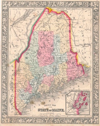 Item #47006 County Map of the State of Maine. MAINE -- Map