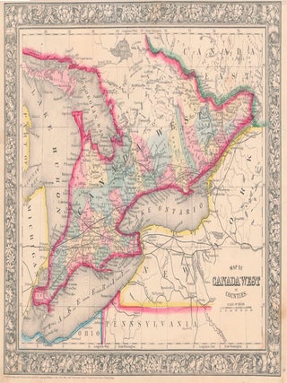 Map of Canada East in Counties / Map of Canada West in Counties.